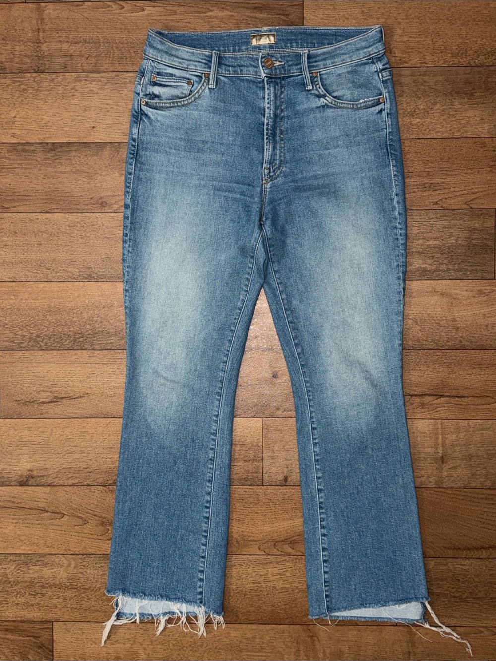 Mother Size 28 The Insider Crop Step Fray Jeans In Shoot To Thrill Quiet Luxury